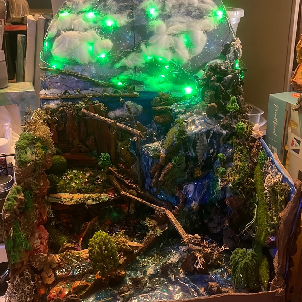 Miniature fairy land diorama